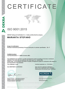 ISO 9001:2015 certification