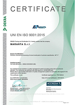 ISO 9001:2015 certification